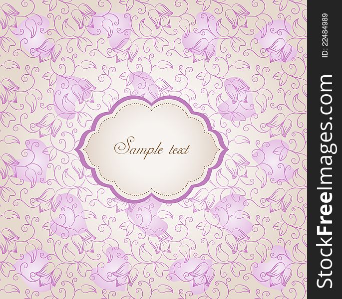 Floral background, greeting card template