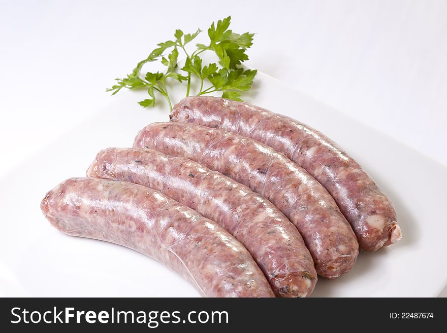 Mushrooms raw sausages for the barbecue or griddle. Mushrooms raw sausages for the barbecue or griddle