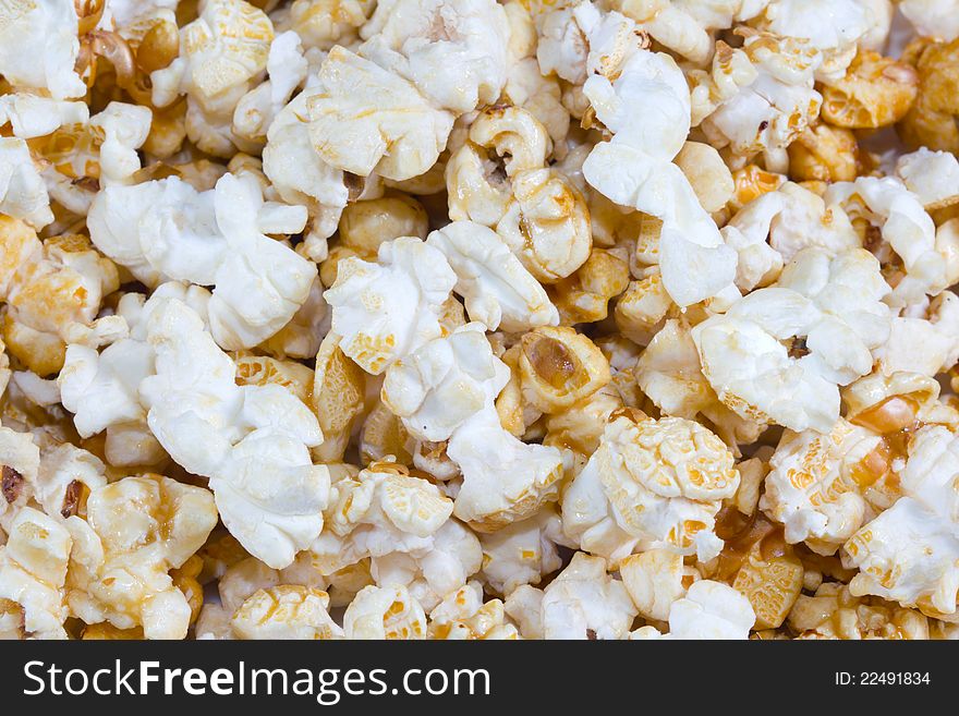 Close up of a popcorn background. Close up of a popcorn background.