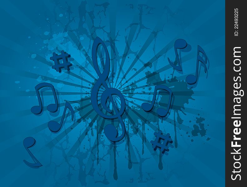 Music notes theme background