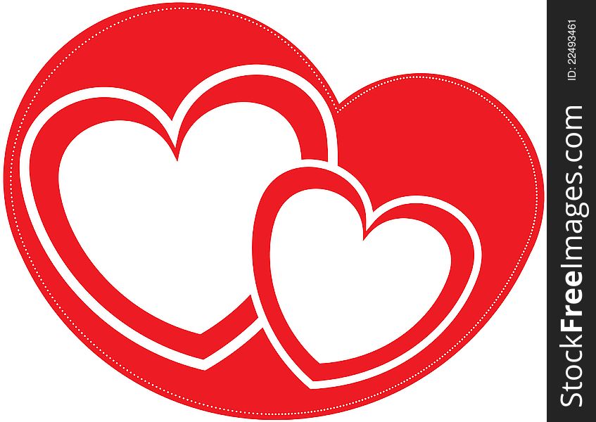Illustration of two heart: valentones day