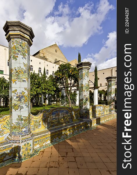 Particularly of the benches covered with majolica tiles. Particularly of the benches covered with majolica tiles