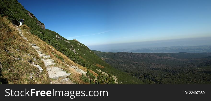 The smal path in polish mountains - Tatra.