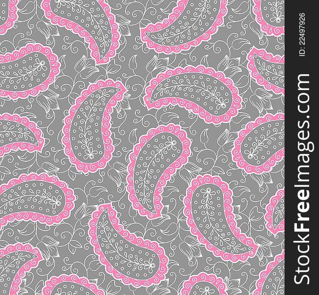 Seamless paisley pattern. Floral background