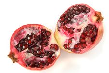 Two Halfs Of Ruby Pomegranate Royalty Free Stock Image Two Halfs Of Ruby Pomegranate Royalty Free Stock Image
