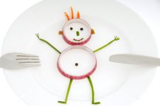 Vegetable Man On Dish Stock Photography Vegetable Man On Dish Stock Photography