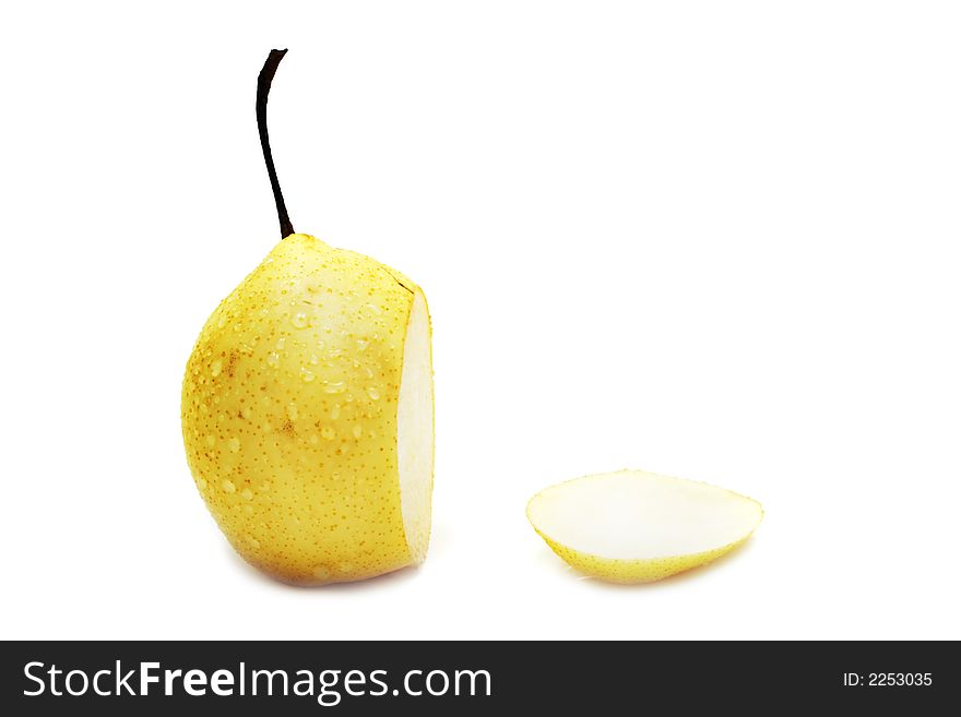 Cut Pear (isolated on white)