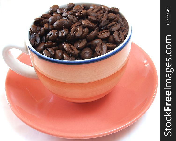 Cup of coffee on white background