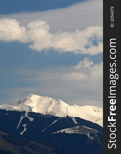 Mountains under snow