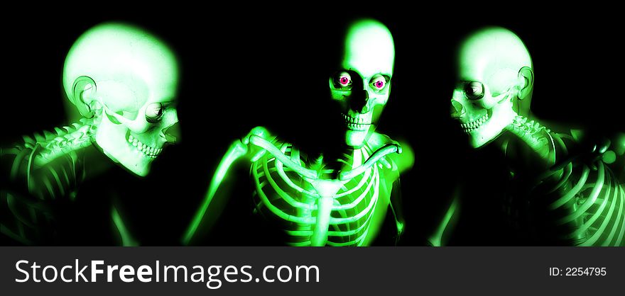 An x ray image of a some man in which you can see the Skelton under the skin. An x ray image of a some man in which you can see the Skelton under the skin.