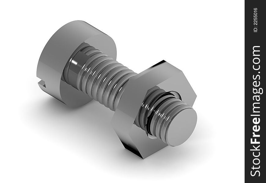 Bolt And Nut. 3d