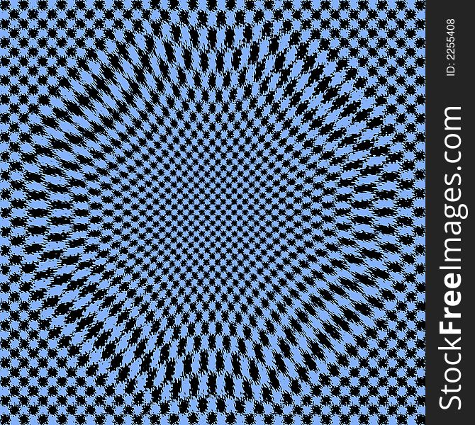 Distorted squares in blue and black