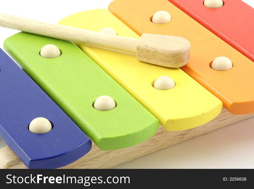 Childs colourful xylophone and beater