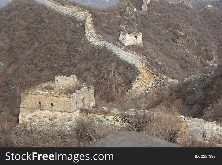 The Great Wall, an unrestored section near JianKou, Beijing. The Great Wall, an unrestored section near JianKou, Beijing.