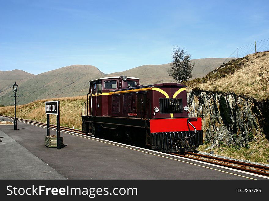 Railroad engine on the Welsh Highland Railway, Wales, UK.