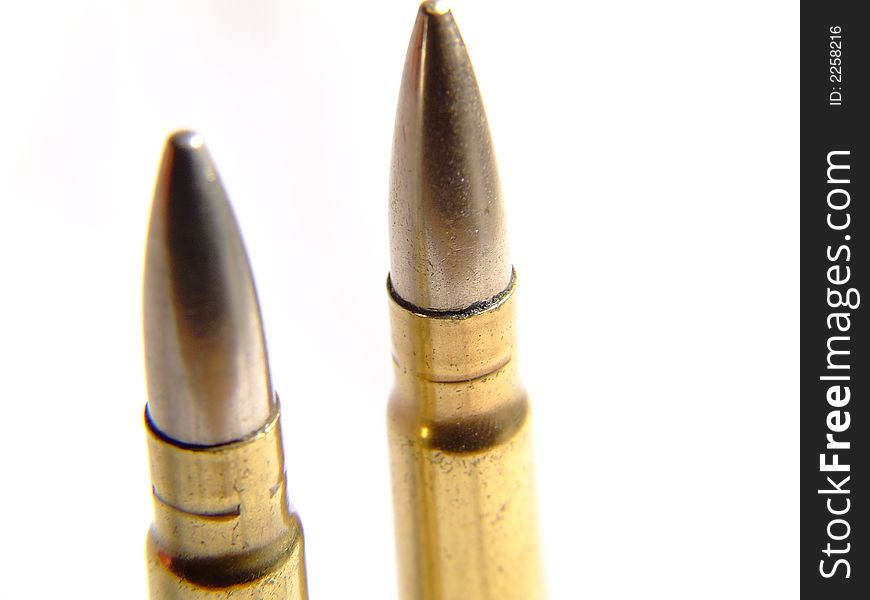 WWII Bullets on white