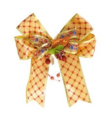 Gold Gift Ribbon And Bow On White Stock Photo