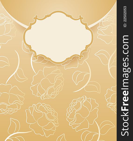 Floral background, greeting card template