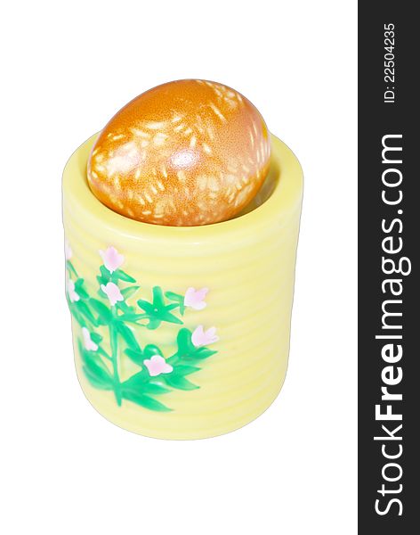 One painted easter egg - holiday symbol