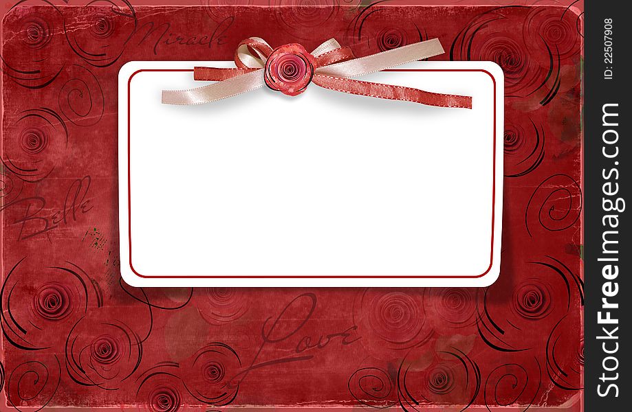 Red Valentine s day background with card