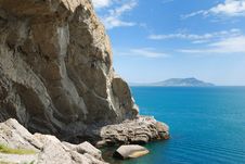 Grotto At The Foot Of The Mountain In The Sea. Royalty Free Stock Photo Grotto At The Foot Of The Mountain In The Sea. Royalty Free Stock Photo