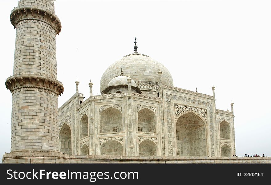 White building of Taj Mahal, Agra, India, summer 2011