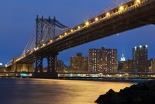 Manhattan Bridge, New York City. Royalty Free Stock Photos