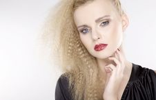 Young Pretty Woman With Beautiful Blond Hairs Royalty Free Stock Image Young Pretty Woman With Beautiful Blond Hairs Royalty Free Stock Image
