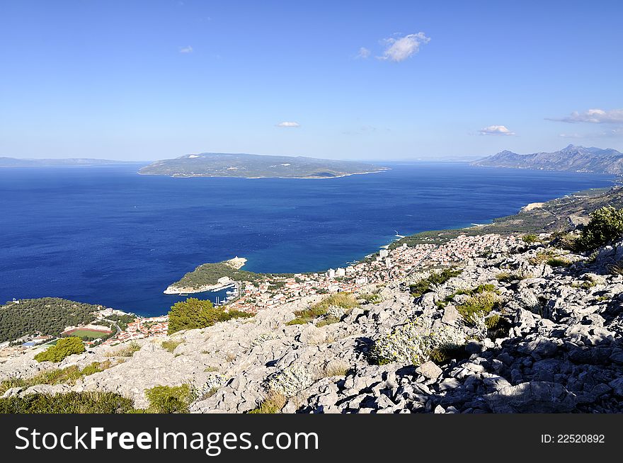 The coast of city Makarska Croatia