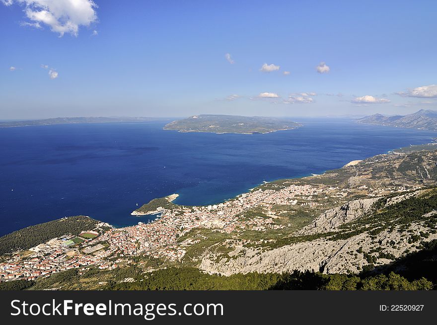 The coast of city Makarska Croatia