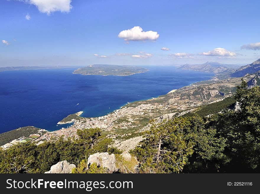 The coast of city Makarska Croatia