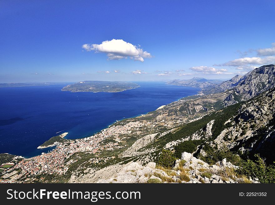 The coast of city Makarska Croatia