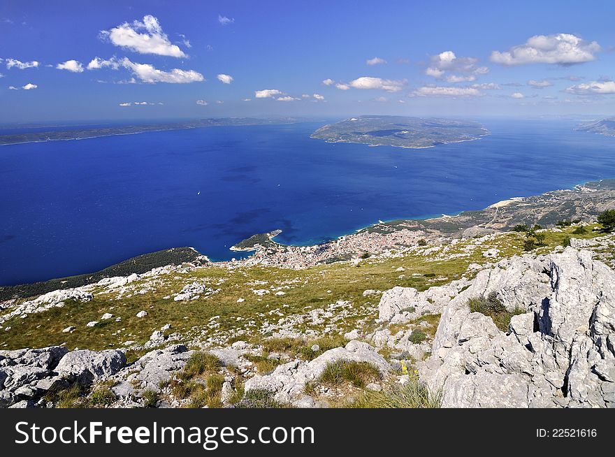The coast of city Makarska Croatia
