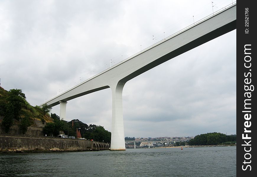 A view of one of the bridges in Oporto, Portugal