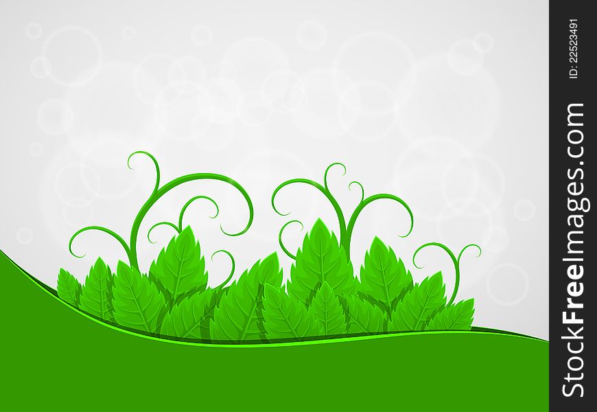 Background with green leaves and the air bubbles Vector art