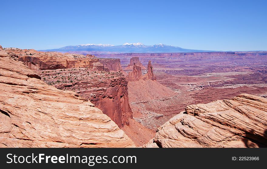 Red Rocks and boulders in Canyonlands National Park, Utah in the USA. Red Rocks and boulders in Canyonlands National Park, Utah in the USA