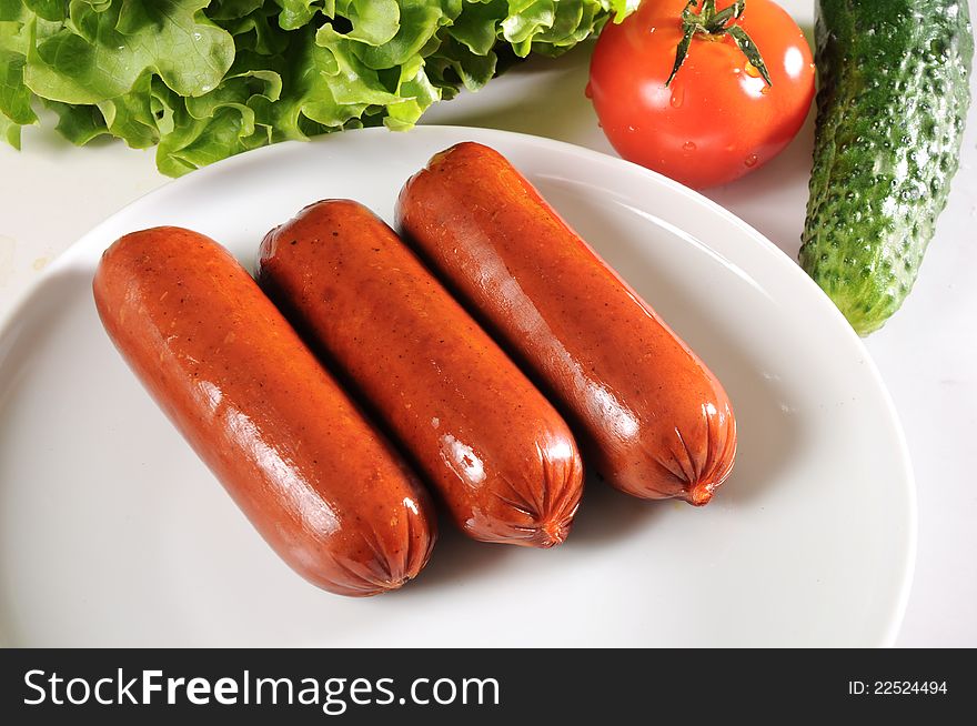 Grilled sausages