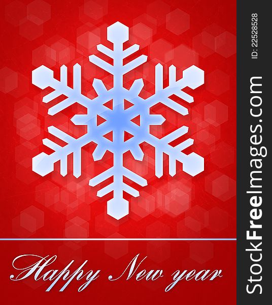 New Year's card with 
Snowflake