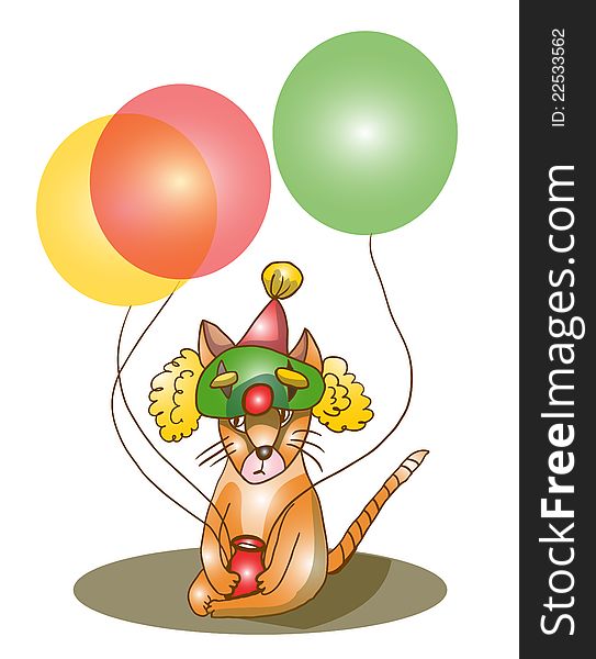 Cat With Balloons