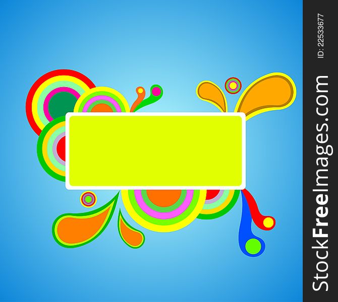 Colorful decorated banner with blue background. Colorful decorated banner with blue background