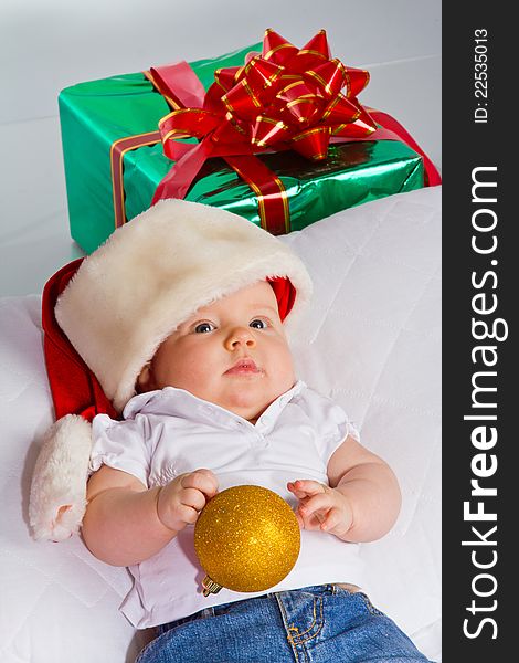 Little girl - 4 month old, christmas. Little girl - 4 month old, christmas