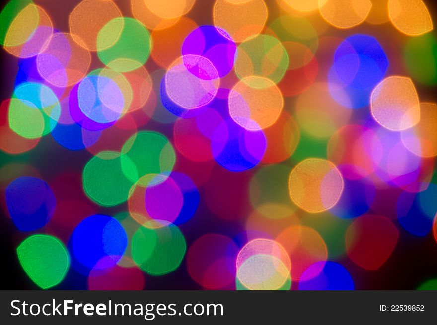 Original Bokeh created from lens out of focus blurr and colorful lights.