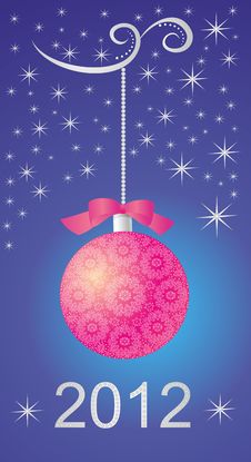 Winter Background With Red Christmas Ball Royalty Free Stock Images Winter Background With Red Christmas Ball Royalty Free Stock Images