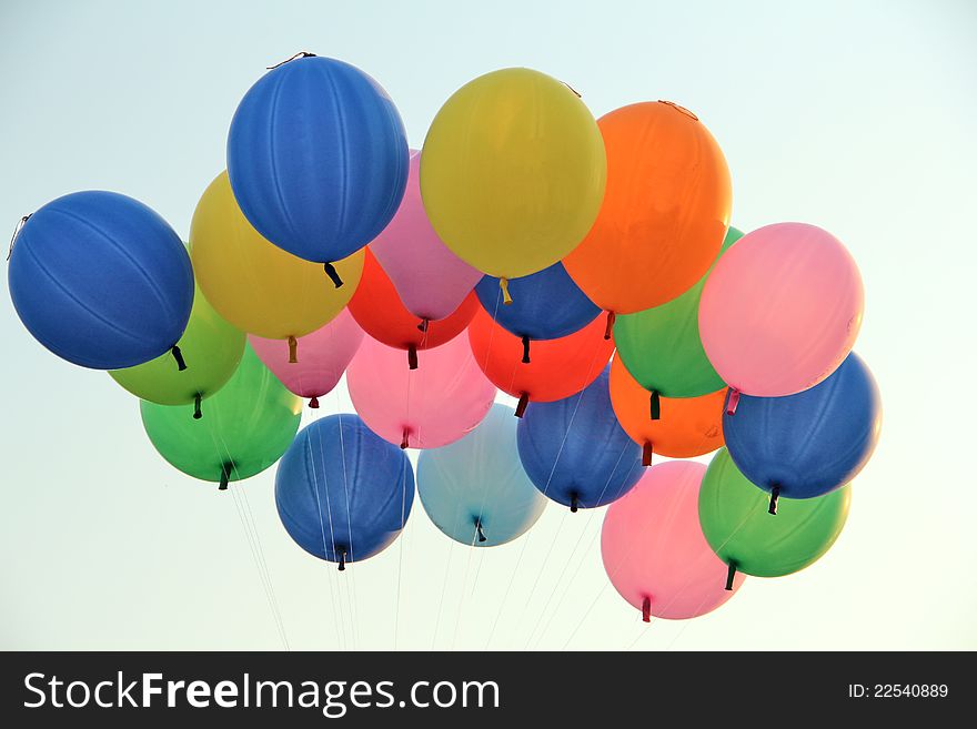 Colour balloons on blue sky