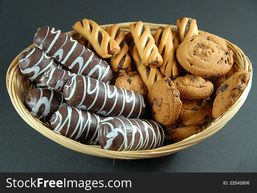 Basket with cookies
