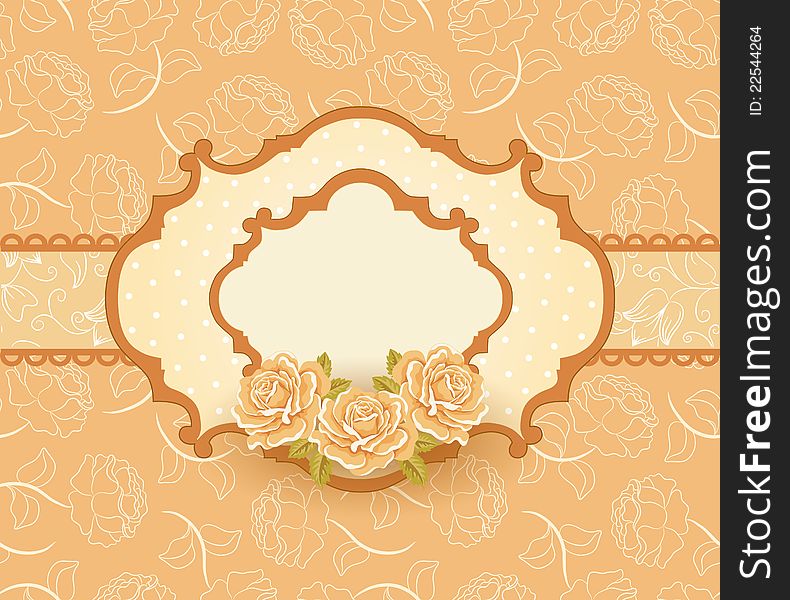 Seamless wallpaper pattern with roses, greeting card template. Seamless wallpaper pattern with roses, greeting card template