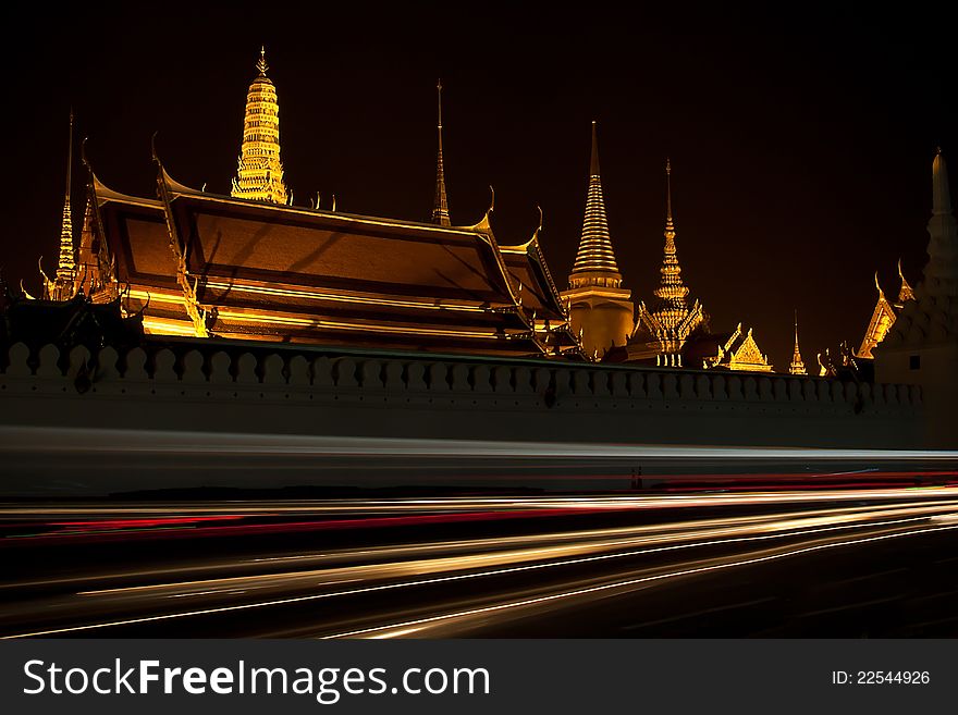 Grand Palace Bangkok Thailand at night. Grand Palace Bangkok Thailand at night