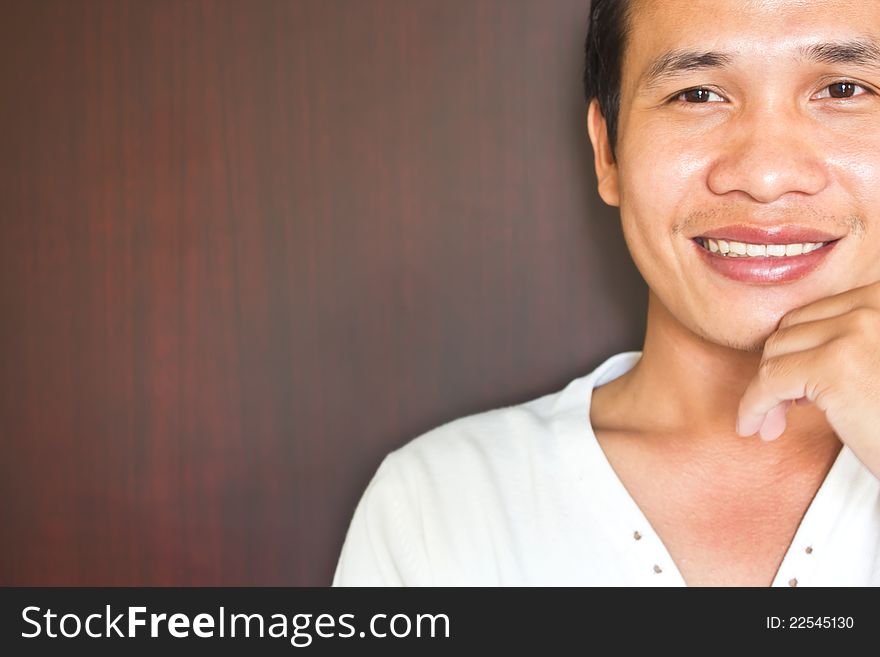 Potrait of man smiling with background