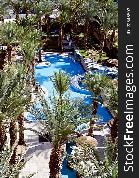 Swimming pool near resort hotel, Eilat