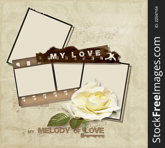 Love card with filmstrip